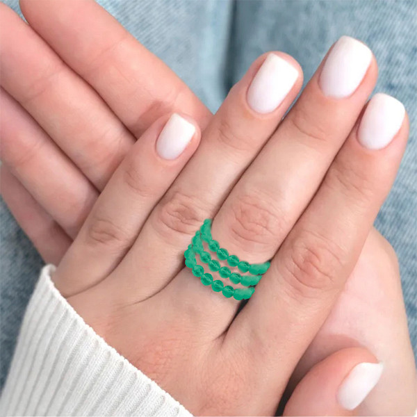 Изображение товара Кольцо Wolves Кошачий глаз Тройное 5335 (р.24-25, зеленый)