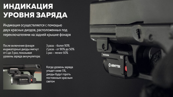 Изображение товара Фонарь Armytek Buckler M1 / F09301C (белый свет)