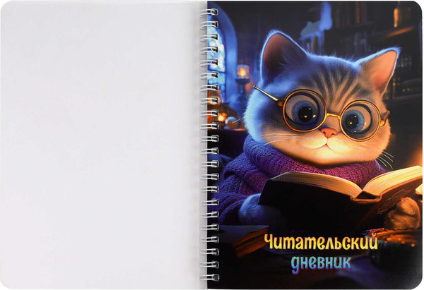 Изображение товара Дневник Феникс+ Читательский. Кот с книгой / 70537