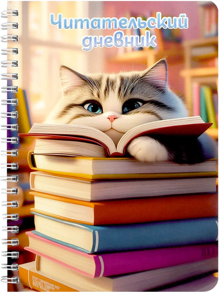 Изображение товара Дневник Феникс+ Читательский. Пушистый книголюб / 70538