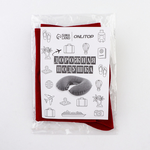 Изображение товара Подушка на шею Onlytop 778032 (бордовый)