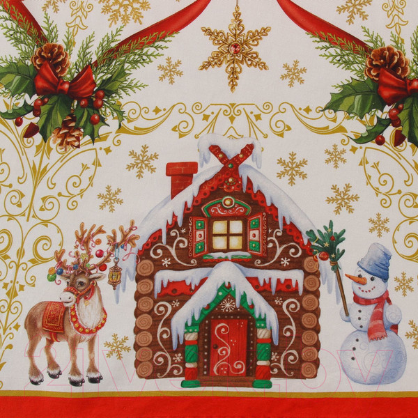 Изображение товара Скатерть Этель Новогодние игрушки / 2690321 (круглая)