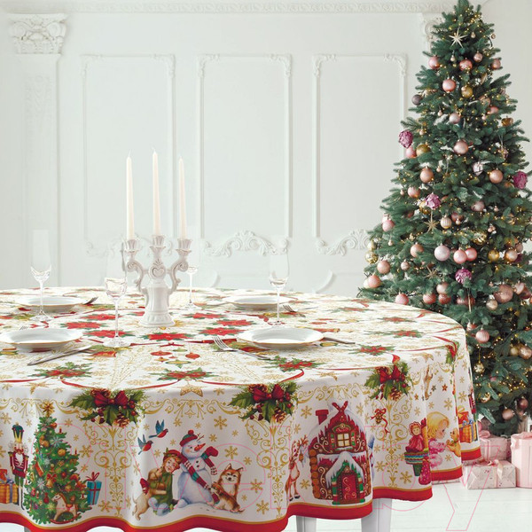 Изображение товара Скатерть Этель Новогодние игрушки / 2690321 (круглая)