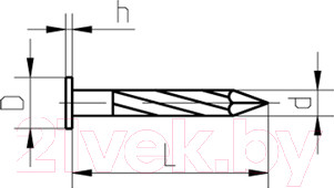 Изображение товара Гвоздь винтовой ЕКТ 3.4x50 / VZ010150 (5кг, оцинкованный)