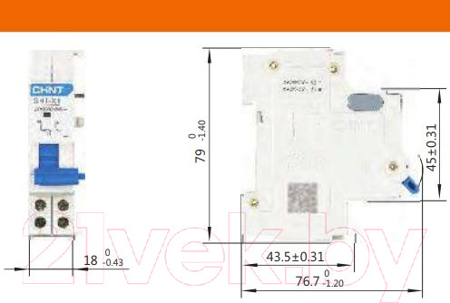 Изображение товара Расцепитель независимый Chint SHT-X1 AC24V/48V, DC24V/48V / NXB-63 814988