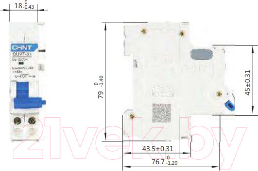 Изображение товара Расцепитель независимый Chint OUVT-X1 для NXB-63 / 814985