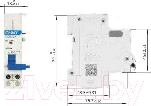 Изображение товара Расцепитель независимый Chint UVT-X1 для NXB-63 / 814987