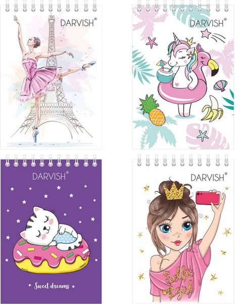 Изображение товара Блокнот Darvish для девочек / DV-13277 (60л)
