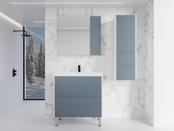 Изображение товара Шкаф с зеркалом для ванной Symbolite Стокгольм 70 (графит софт)