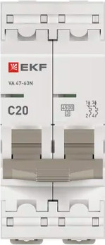Изображение товара Выключатель автоматический EKF PROxima ВА 47-63N / M634220C