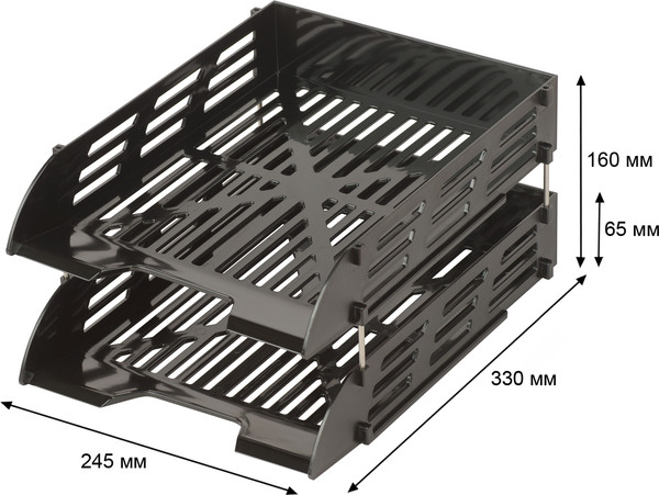 Изображение товара Набор лотков для бумаг Эсир 24с302 (2шт, черный)
