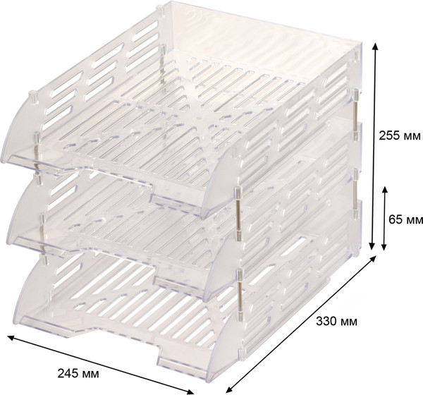 Изображение товара Набор лотков для бумаг Эсир 24с301 (3шт, прозрачный)