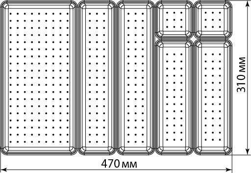 Изображение товара Набор лотков для хранения Idea №3 М1619 (графитовый)
