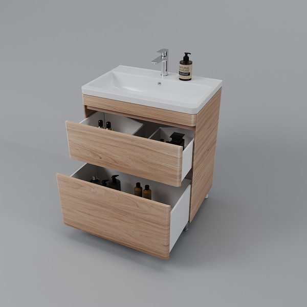 Изображение товара Тумба под умывальник Symbolite Атлантика 70 Люкс Plus (ясень перламутр)