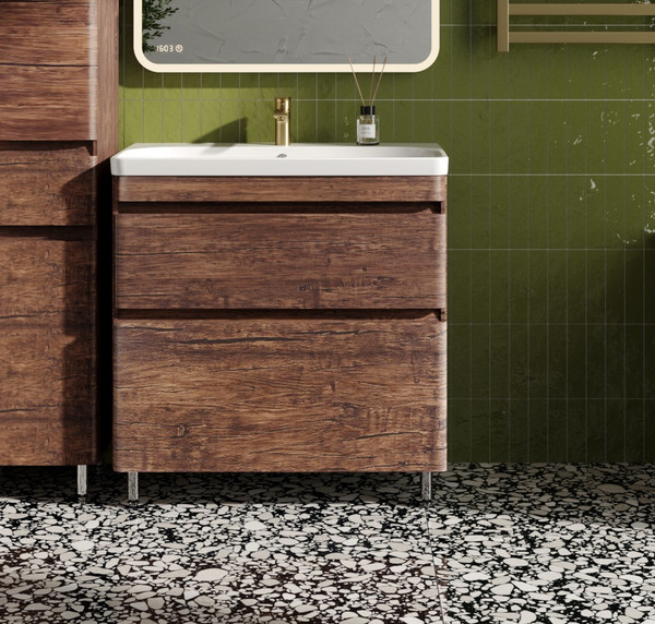 Изображение товара Тумба под умывальник Symbolite Атлантика 80 Люкс Plus (старое дерево)