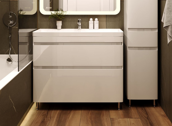 Изображение товара Тумба под умывальник Symbolite Атлантика 100 Люкс Plus (белый)