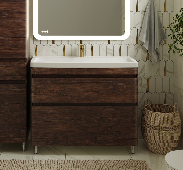 Изображение товара Тумба под умывальник Symbolite Атлантика 100 Люкс Plus (старое дерево)