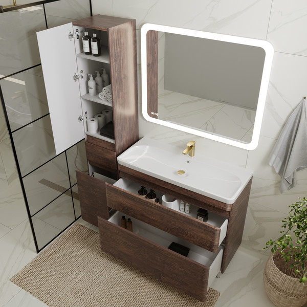 Изображение товара Тумба под умывальник Symbolite Атлантика 100 Люкс Plus (старое дерево)