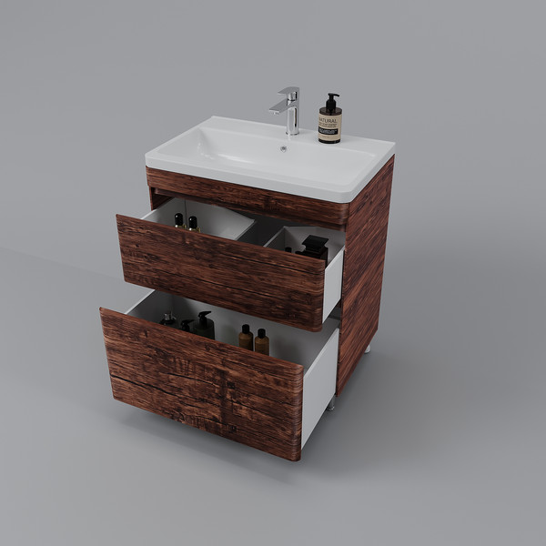 Изображение товара Тумба под умывальник Symbolite Атлантика 70 Люкс Plus (старое дерево)