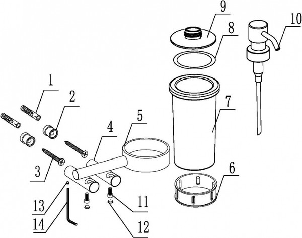 Изображение товара Дозатор для жидкого мыла Abber Osten 316 AA1859BST (брашированная сталь)