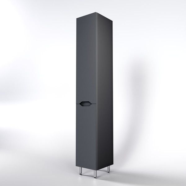 Изображение товара Шкаф-пенал для ванной Symbolite Марелла L Люкс Plus с корзиной (серый)