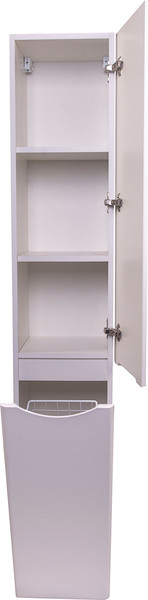 Изображение товара Шкаф-пенал для ванной Symbolite Бергамо Люкс Plus с корзиной (белый)