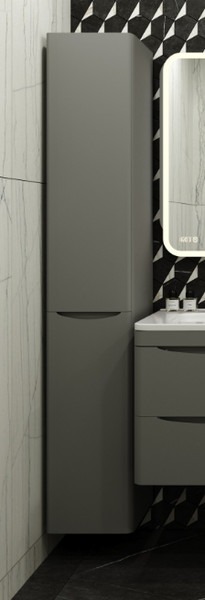 Изображение товара Шкаф-пенал для ванной Symbolite Бергамо L Люкс Plus с корзиной (серый)