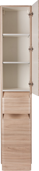 Изображение товара Шкаф-пенал для ванной Symbolite Атлантика 35 Люкс Plus с корзиной (ясень перламутр)