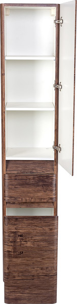 Изображение товара Шкаф-пенал для ванной Symbolite Атлантика 35 Люкс Plus с корзиной (старое дерево)