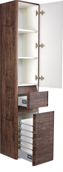 Изображение товара Шкаф-пенал для ванной Symbolite Атлантика 35 Люкс Plus с корзиной (старое дерево)