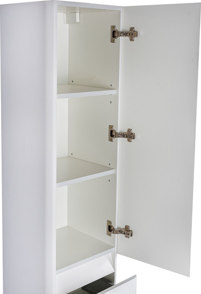 Изображение товара Шкаф-пенал для ванной Symbolite Атлантика 35 Люкс Plus с корзиной (белый)