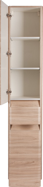 Изображение товара Шкаф-пенал для ванной Symbolite Атлантика 35 L Люкс Plus с корзиной (ясень перламутр)