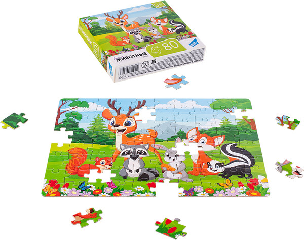 Изображение товара Пазл Dream Makers 80 Животные / RI8010C (80эл)