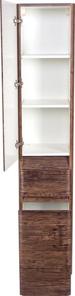 Изображение товара Шкаф-пенал для ванной Symbolite Атлантика 35 L Люкс Plus с корзиной (старое дерево)