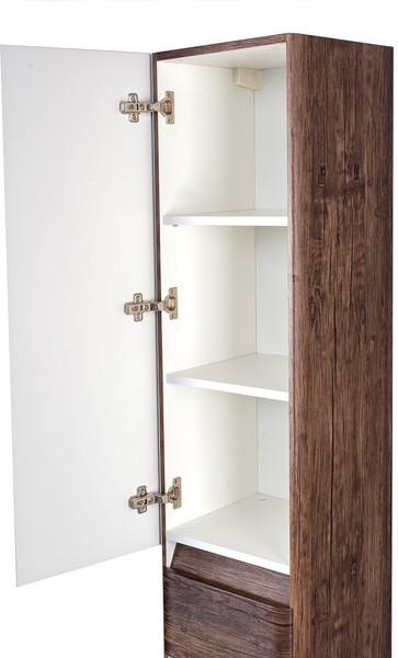 Изображение товара Шкаф-пенал для ванной Symbolite Атлантика 35 L Люкс Plus с корзиной (старое дерево)