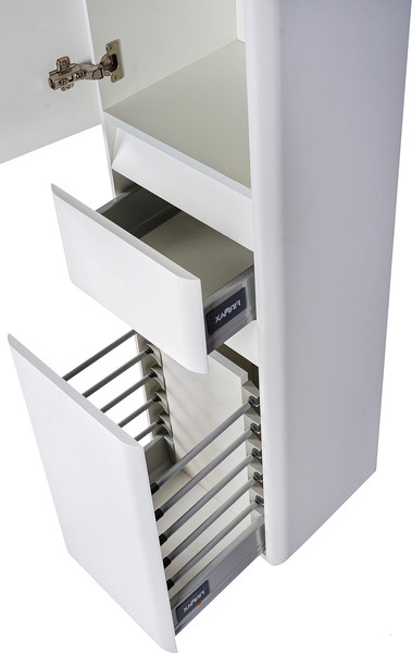 Изображение товара Шкаф-пенал для ванной Symbolite Атлантика 35 L Люкс Plus с корзиной (белый)