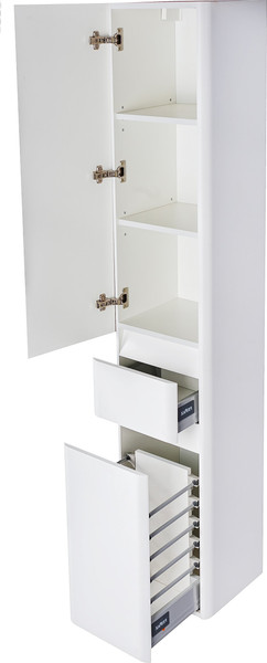 Изображение товара Шкаф-пенал для ванной Symbolite Атлантика 35 L Люкс Plus с корзиной (белый)