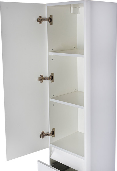 Изображение товара Шкаф-пенал для ванной Symbolite Атлантика 35 L Люкс Plus с корзиной (белый)