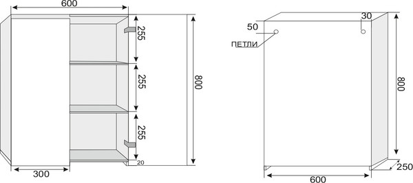 Изображение товара Шкаф для ванной Symbolite Атлантика 60 (старое дерево)