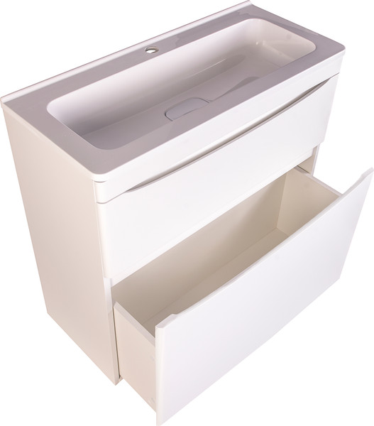 Изображение товара Тумба под умывальник Symbolite Бергамо мини 80 Люкс Plus 2 ящика (белый)