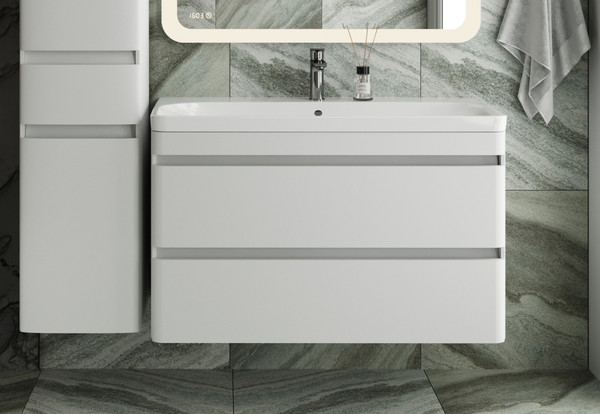 Изображение товара Тумба под умывальник Symbolite Атлантика 100 Люкс Plus (подвесная, белый)