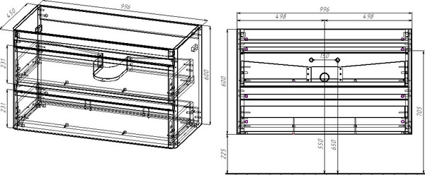 Изображение товара Тумба под умывальник Symbolite Атлантика 100 Люкс Plus (подвесная, белый)