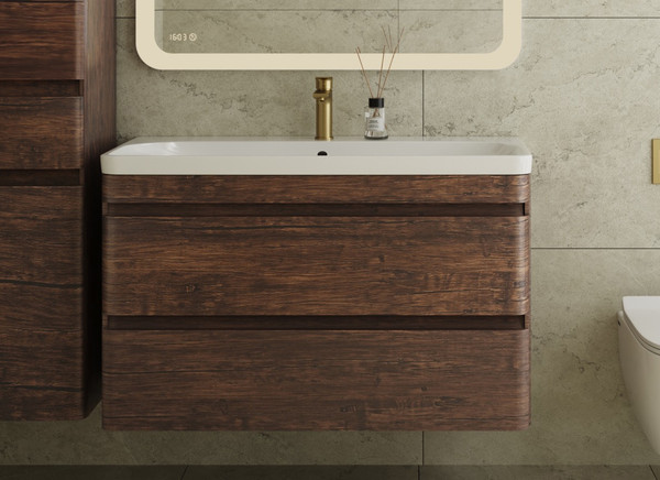 Изображение товара Тумба под умывальник Symbolite Атлантика 100 Люкс Plus (подвесная, старое дерево)