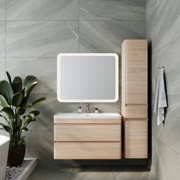 Изображение товара Тумба под умывальник Symbolite Атлантика 100 Люкс Plus (подвесная, ясень перламутр)