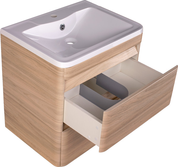 Изображение товара Тумба под умывальник Symbolite Атлантика 60 Люкс Plus (подвесная, ясень перламутр)