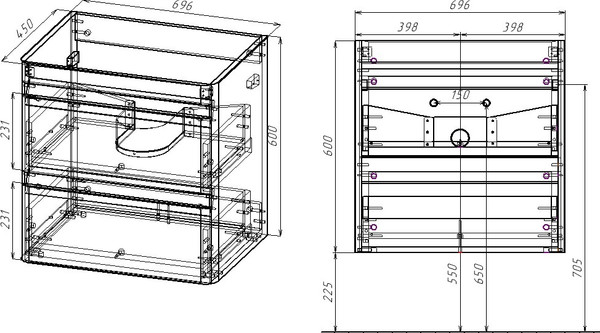 Изображение товара Тумба под умывальник Symbolite Атлантика 70 Люкс Plus (подвесная, белый)