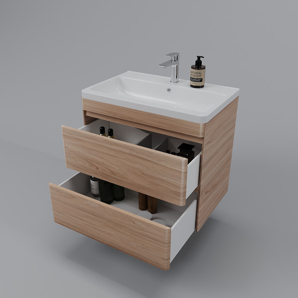 Изображение товара Тумба под умывальник Symbolite Атлантика 70 Люкс Plus (подвесная, ясень перламутр)