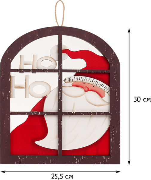 Изображение товара Подвеска новогодняя Darvish Окно с Сантой / DV-C-361 (дерево)