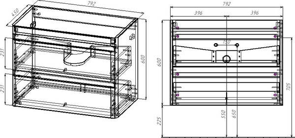 Изображение товара Тумба под умывальник Symbolite Атлантика 80 Люкс Plus (подвесная, белый)