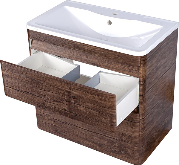 Изображение товара Тумба под умывальник Symbolite Атлантика 80 Люкс Plus (подвесная, старое дерево)